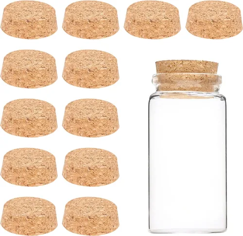 Vista 4 de BENECREAT 12 tapones de corcho cónicos de madera, corchos de repuesto de madera suave natural de 1.89 a 2 pulgadas para vinos, botellas viejas