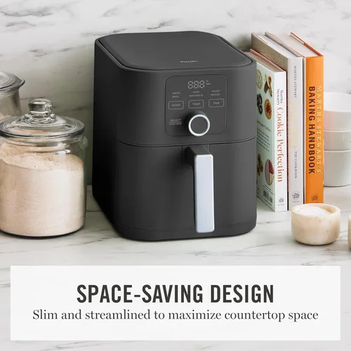 Vista 9 de Martha Stewart Freidora de aire delgada de 6 cuartos de galón, cesta antiadherente sin PFAS, pantalla táctil digital, 6 preajustes, recordatorio