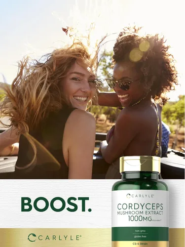 Vista 7 de Carlyle Cordyceps Cápsulas de hongos 150 unidades Extracto de hongos cepa CS-4 Sin OMG y sin gluten