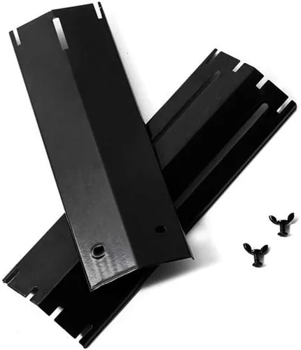 Vista 4 de Placa de calor universal ajustable para parrilla de gas, protector de placa de calor de acero porcelánico, barra saborizadora, se extiende de 11.75