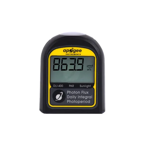 Apogee Instruments DLI-400 PAR, Medidor de luz diaria integral y fotoperíodo - PAR 400-700 nm (solo luz del sol) Herramienta de medición de luz para