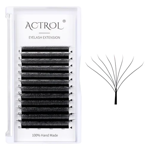 Vista 23 de YY - Extensiones de pestañas negras rizadas C 0.002 in, 0.315 in, extensión de volumen de pestañas, abanicos fáciles, 4D en forma de Y, pestañas