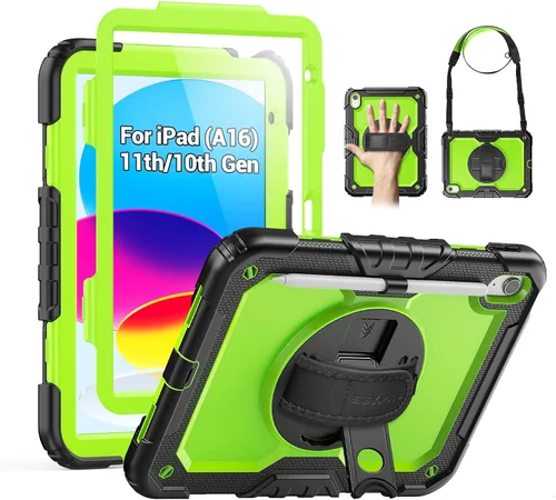 Vista 24 de SEYMAC Funda para iPad Air de 5ª/4ª generación de 10.9 pulgadas, Funda Protectora de Cuerpo Completo Resistente a Golpes con Protector de Pantalla