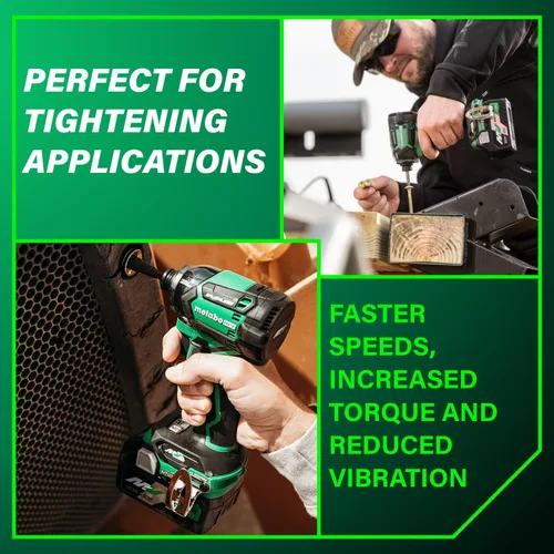 Vista 3 de Metabo HPT 36V MultiVolt™ Kit de controlador de impacto de martillo triple inalámbrico BOLT, controlador de impacto de alto torque con estuche, 2