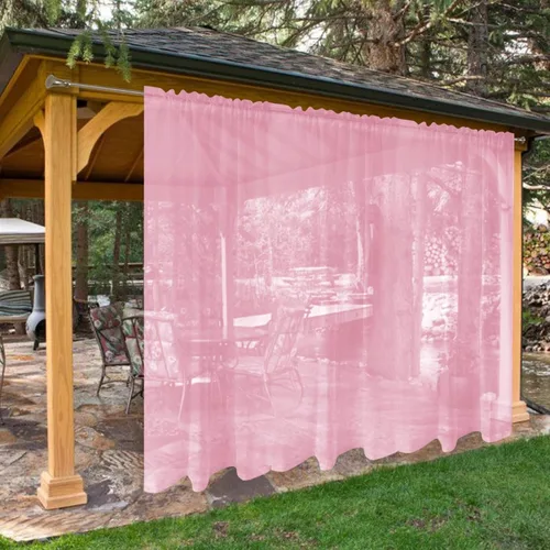 Vista 46 de SpaceDresser Cortinas traslúcidas impermeables para patio y exteriores – 2 paneles de cortina transparente con bolsillo para barra para sala