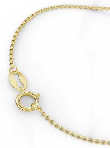 Vista 2 de JEWLR - Colgante de disco inicial de oro amarillo de 14 quilates