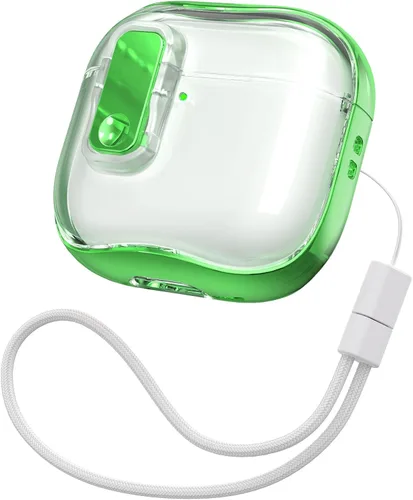 Vista 16 de RFUNGUANGO Estuche para AirPods Pro 2 para Mujeres con Candado de Seguridad, TPU Suave con Kit de Limpieza y Cordón, Compatible con Estuche