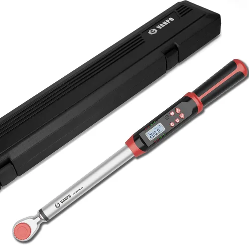 Vista 11 de VANPO Llave dinamométrica digital de 1/4 pulgadas, 1.1-22.1 pies-libras/1.5-30 Nm, con valores preestablecidos, 2% de precisión, timbre