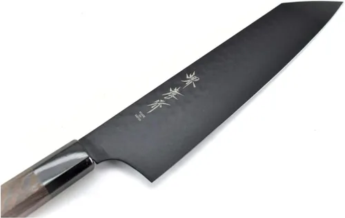 Vista 5 de Sakai Takayuki/KUROKAGE Series VG-10 Kengata Gyuto (cuchillo de chef) 190 mm/7.5" Negro