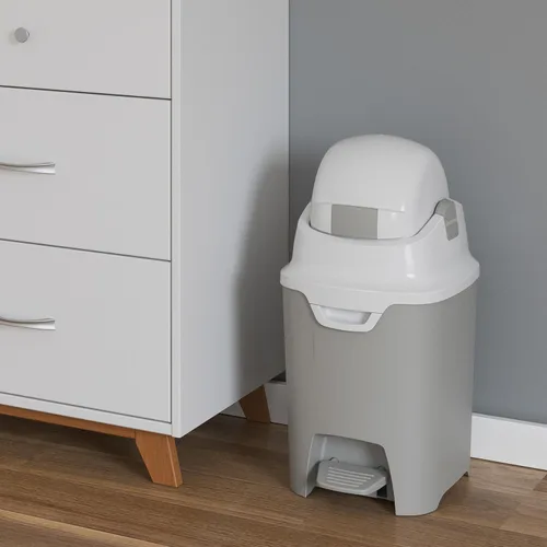 Vista 3 de Foundations Mini cubo de pañales manos libres con tapa hermética, eliminador de pañales duradero e inodoro, gran capacidad, capacidad para hasta 30