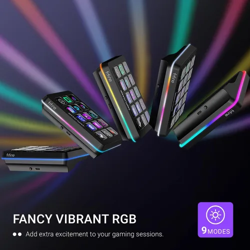 Vista 4 de Fifine AmpliGame - Controlador de transmisión con 15 teclas macro, teclado de transmisión con acciones de activación