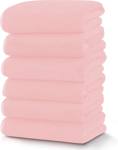 Vista 12 de TENSTARS Juego de 12 paños de alta calidad, secado rápido, terciopelo coral de microfibra suave, altamente absorbente, uso multiusos como baño, spa