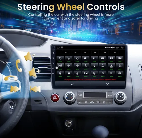 Vista 8 de Radio de coche 8-Core 4+32G para Honda Civic 2006-2011: Android 13 estéreo inalámbrico Carplay Android Auto, 10 "pantalla táctil 1280 * 800 5G WiFi