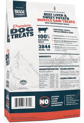 Vista 5 de Bully Max Golosinas prémium para perros con alto contenido de proteínas para cachorros y perros adultos, golosinas de entrenamiento para perros