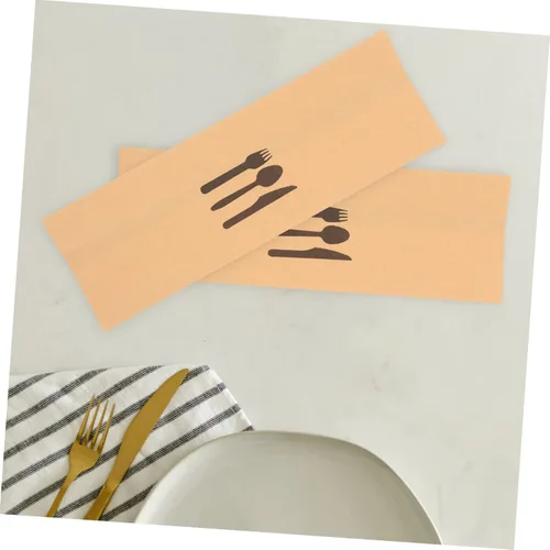 Vista 7 de Bolsas de cubiertos de papel kraft, 100 piezas, tenedores desechables, vajilla de boda, utensilios desechables para ensayo, bolsas de cubiertos