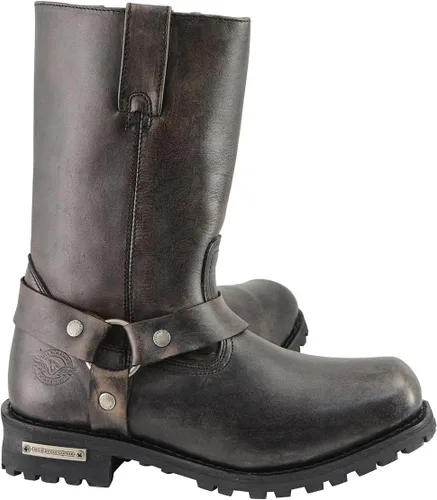 Vista 8 de Milwaukee Leather MBM9005 - Botas de motocicleta con arnés de punta cuadrada clásica de 11 pulgadas para hombre Premium Material, Square Toe