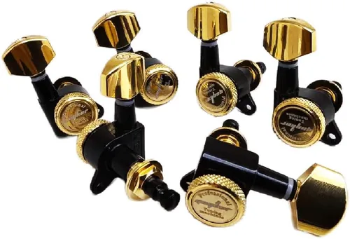 Vista 8 de Guyker Afinadores de bloqueo de guitarra (3L + 3R Handed) – Clavijas de afinación de cuerda de bloqueo 1:18 Cabeza de máquina con mango hexagonal