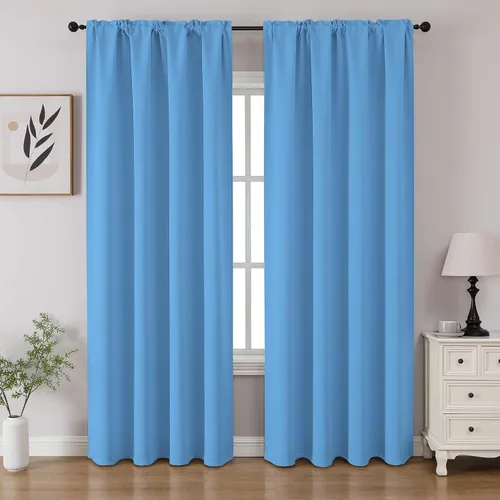 Vista 21 de CUCRAF - Cortinas opacas beige de 45 pulgadas, juego de 2 paneles con bolsillo para barra, cortinas para oscurecer dormitorios y sala de estar