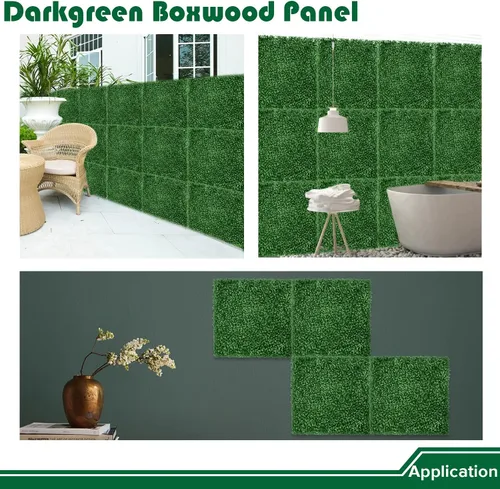 Vista 8 de Paneles de pared de vegetación artificial de 20 x 20 pulgadas, 1 paquete de telón de fondo de pared de boj topiario, seto sintético, pantalla