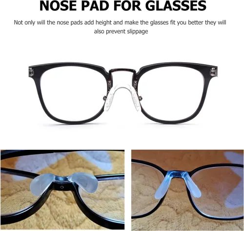 Vista 4 de Mobestech Juego de 3 almohadillas de silicona antideslizantes para lentes para la nariz, almohadillas de apoyo cómodo en forma de U para reparación