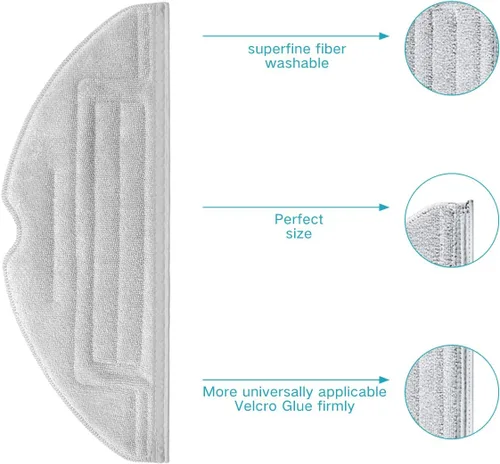 Vista 2 de Home Times Almohadillas de repuesto para trapeador de vacío para Roborock MaxV/S7 MaxV Plus/S7 MaxV Ultra/S7/S7+ reutilizable para suelos duros