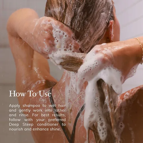 Vista 4 de Deep Steep Champú hidratante de volumen de aceite de argán, 17 onzas, champú voluminizador con aceite de argán, aloe, aceite de marula y proteína