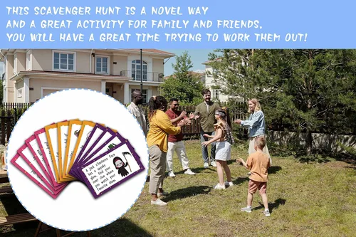 Vista 4 de MagicalParty Scavenger Treasure Hunt - Tarjetas de juego de otoño de Halloween con bruja y calabaza, 12 tarjetas con sobres coloridos