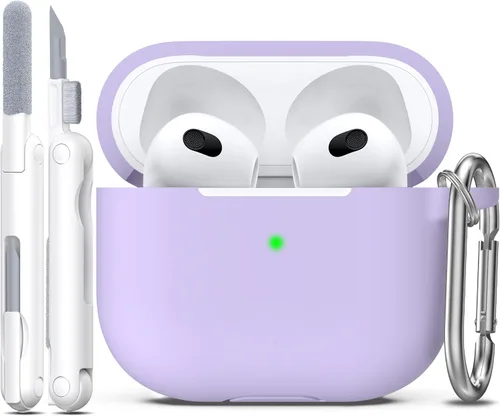 Vista 104 de Funda para AirPods con llavero, protección completa, de silicona, accesorios para AirPods, funda para chicas con estuche de carga inalámbrico