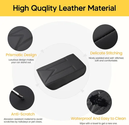 Vista 4 de Shademax Funda de consola central para Tesla Model Y Juniper 2025-2026 / Modelo 3 Highland 2024-2026 Cojín para reposabrazos Funda de cuero