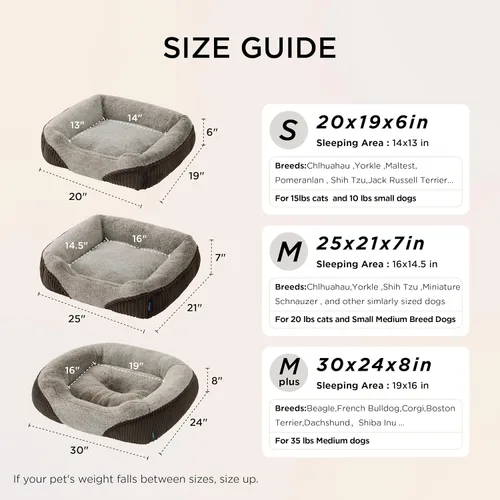 Vista 7 de Bedsure Cama lavable para perros pequeños y gatos - Rectangular de felpa esponjosa para gatitos y cachorros, cómoda de felpa de pana y parte