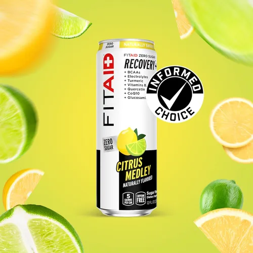 Vista 202 de FITAID RX Zero Sugar, creatina encapsulada, bebida de recuperación de entrenamiento, mezcla todo en uno, BCAA, glucosamina, cúrcuma, complejo B