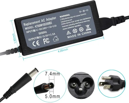 Vista 2 de 19.5V 3.33A Adaptador de CA DC Cargador de cable de alimentación para HP UltraSlim Docking Station 2013 US D9Y32UT#ABA D9Y32AA D9Y32UT D9Y19AV