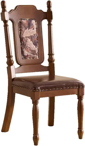 Vista 24 de Wooden Dining Chairs Set of 4, High Back Kitchen Chair, Vintage Dining Room Chairs, Upholstered Armless Chair, for Kitchen, Dining Room, Cafe, Black