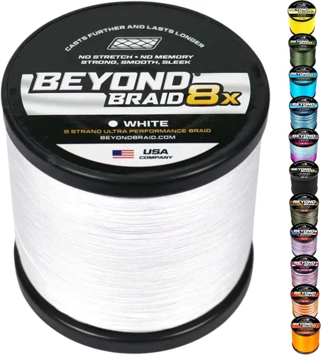 Vista 13 de Beyond Braid - Línea de pesca trenzada, súper fuerte, resistente a la abrasión, sin estiramiento, camuflaje azul, musgo, blanco, verde, rosa, azul
