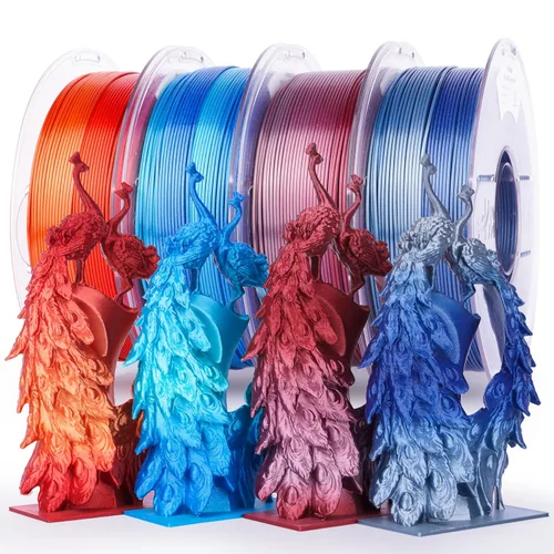 Vista 42 de AMOLEN Paquete de filamento PLA mate de 0.069 in, marrón chocolate, azul amolen, negro, verde oliva, 4 x 2.2 lbs