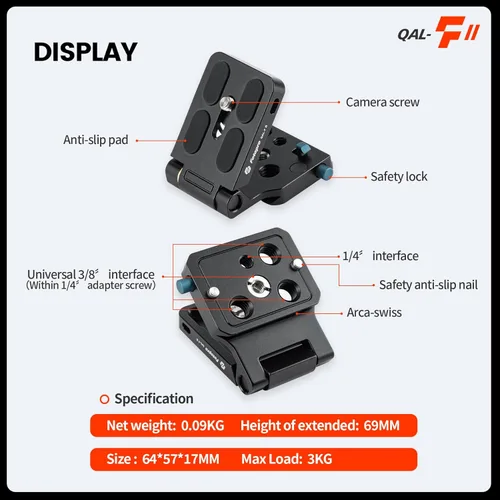 Vista 6 de Fotopro Cámara L Soporte Vertical Horizontal Conmutación Placa de Liberación Rápida para Canon Nikon Sony DSLR Monopod Estabilizador Universal