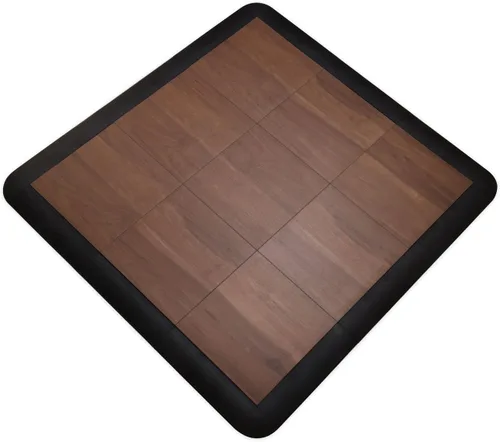 Big Floors 3X3DKMAPLEFLOOR Kit de piso de baile modular entrelazado de plástico liviano (3' x 3'), roble oscuro, 21 piezas