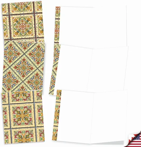 Vista 2 de The Best Card Company - 20 tarjetas de notas en blanco en caja (4 x 5.12 pulgadas) - Divertidos patrones surtidos (10 diseños, 2 de cada uno)