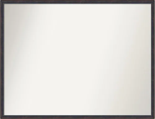 Vista 52 de Amanti Art Espejo de baño de bronce para sobre el fregadero, 25 x 26 pulgadas, espejo rectangular de bronce oscuro, marco de madera tradicional