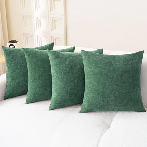 Vista 82 de CaliTime - Paquete de 2 fundas de almohada acogedoras para sofá, decoración del hogar, felpilla suave teñida sólida, 16 x 16 pulgadas, marrón Marrón