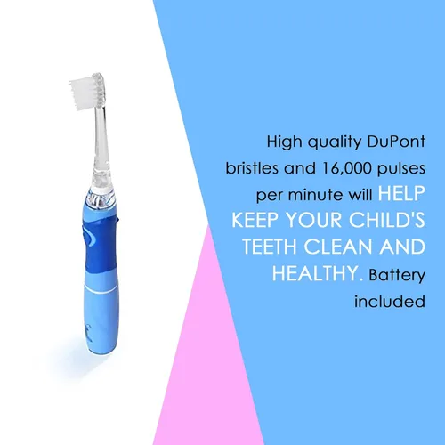 Vista 4 de ToiletTree Products Poseidon - Cepillo de dientes sónico para niños con luces LED, color azul