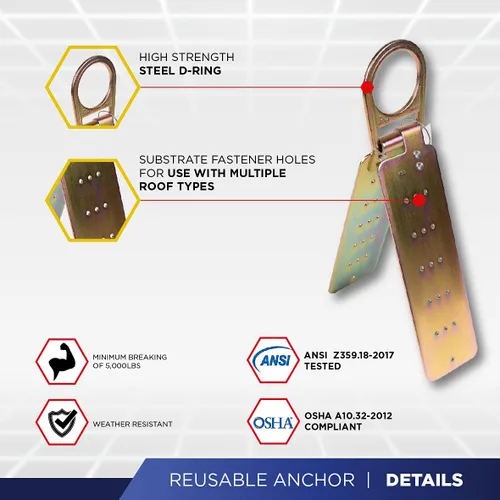 Vista 5 de Palmer Safety V5504 Kit de techado, arnés de construcción, conjunto de línea de vida vertical y bolsa de lona