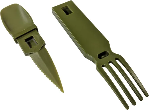 Vista 11 de ASR Outdoor Utensilios de plástico portátiles 3 en 1, accesorios de camping, color azul