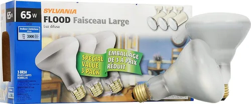 Sylvania, Bombilla BR30 de luz de inundación para interiores, 65 W/120 V, 1 unidad, paquete de 3