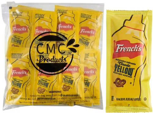 CMC Products - Juego de regalo: paquetes de mostaza (0.25 onzas), 25 unidades con esparcidor en bolsa resellable apta para alimentos