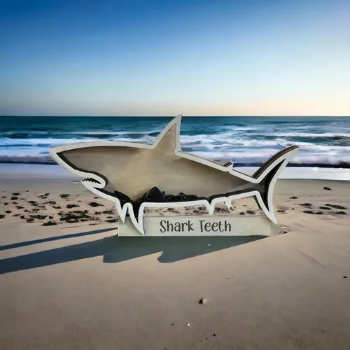 Shark Tooth collection Shark Teeth Shadow Box Beach Home decor (12 inch)