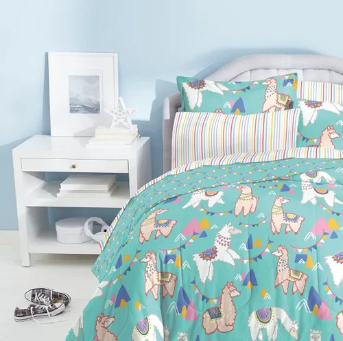 Vista 22 de dream FACTORY - Juego completo de ropa de cama infantil de 5 piezas, de microfibra muy suave, fácil de lavar, tamaño individual, globos de corazón