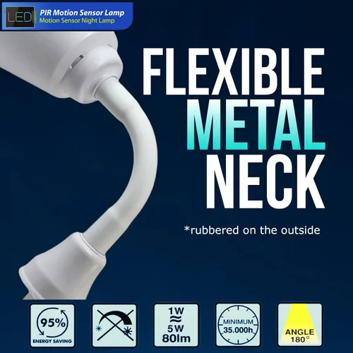 Vista 3 de Luz nocturna LED brillante con sensor de movimiento, 6 W, 6500 K, enchufe de pared, toma de corriente alterna, direccional, flexible, del atardecer