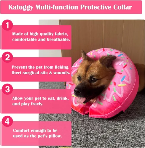 Vista 4 de Katoggy Collar Inflable de Cono para Perro para Después de la Cirugía, Collar de Recuperación en Forma de Dona Hinchable para el Cuello del Perrito