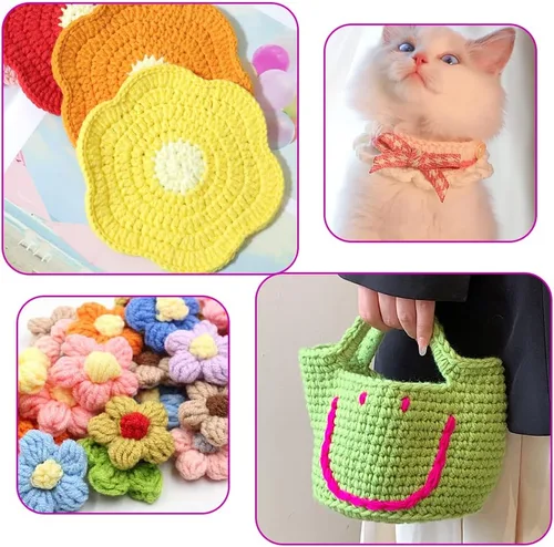 Vista 29 de Gancho de Ganchillo Ergonómico de 8mm, Agujas de Ganchillo para Tejer, Agujas de Tejer Lisas para DIY Hecho a Mano, Gran Regalo para Mujeres